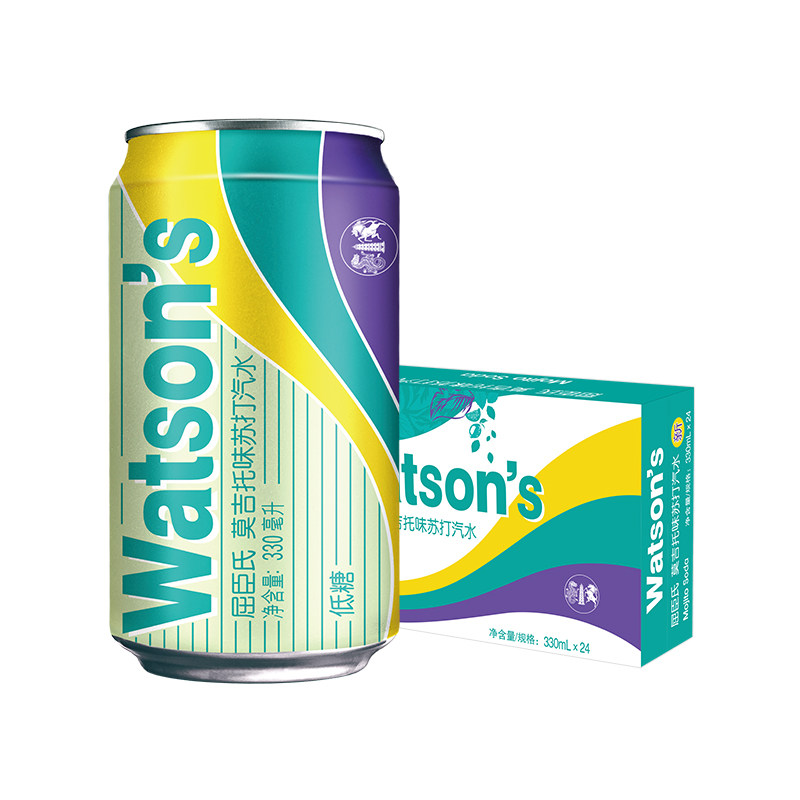 屈臣氏(watsons)莫吉托味苏打汽水 调酒净饮推荐 330ml*24罐整