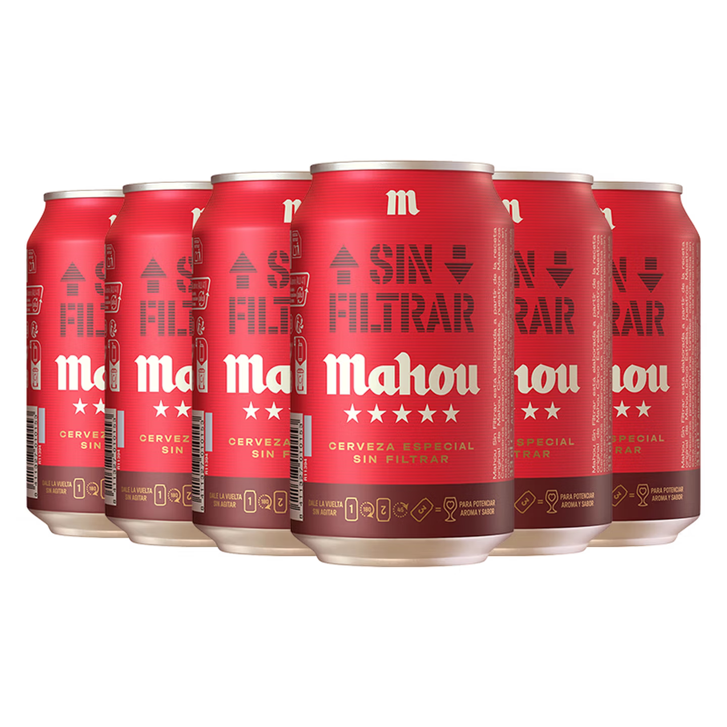 马傲mahou五星浑浊拉格听装啤酒330ml*6听 未过滤拉格 西班牙进口