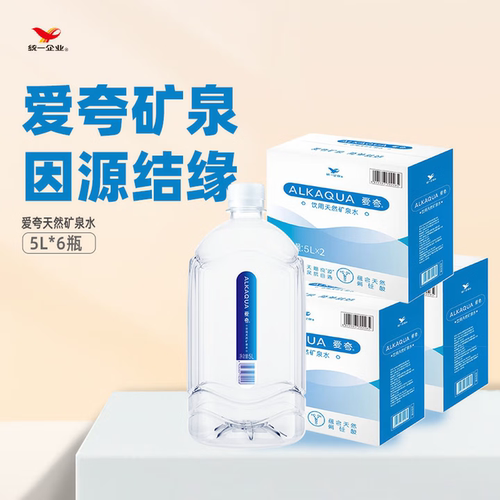 统一ALKAQUA 爱夸 饮用天然矿泉水5L*6瓶 泡茶