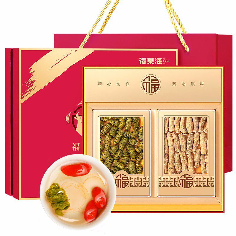 福东海福牛西洋参50克+铁皮石斛60克科学搭配送礼品礼盒
