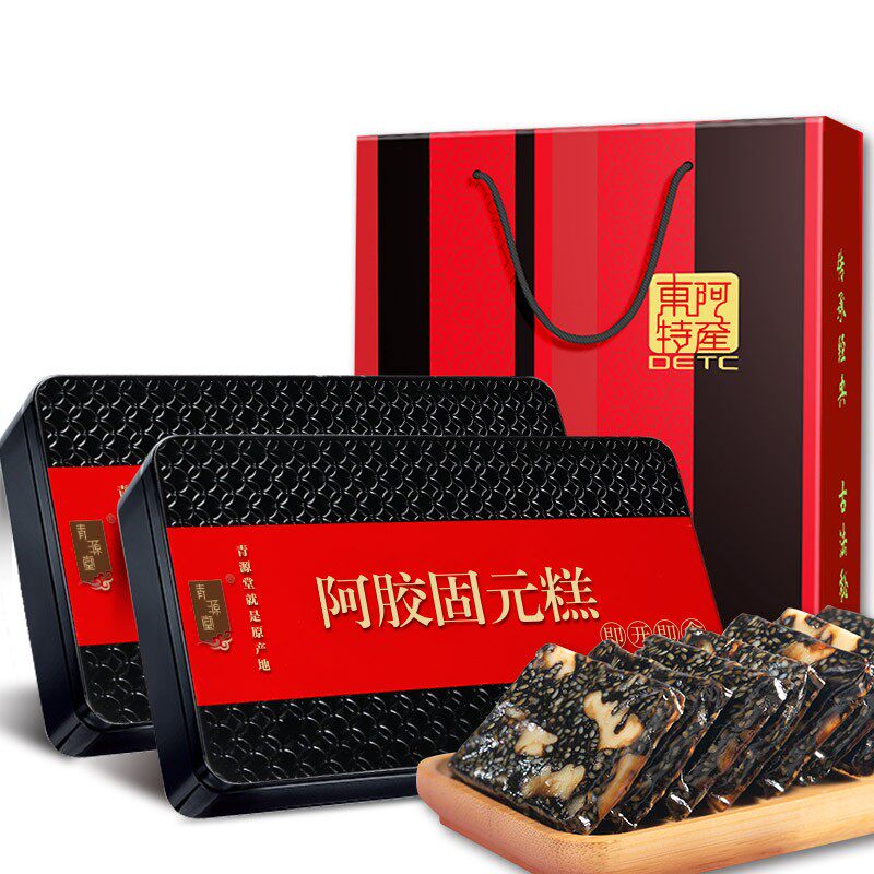 青源堂 阿胶糕1000g 原味即食阿胶固元糕 阿胶块阿胶片礼盒装