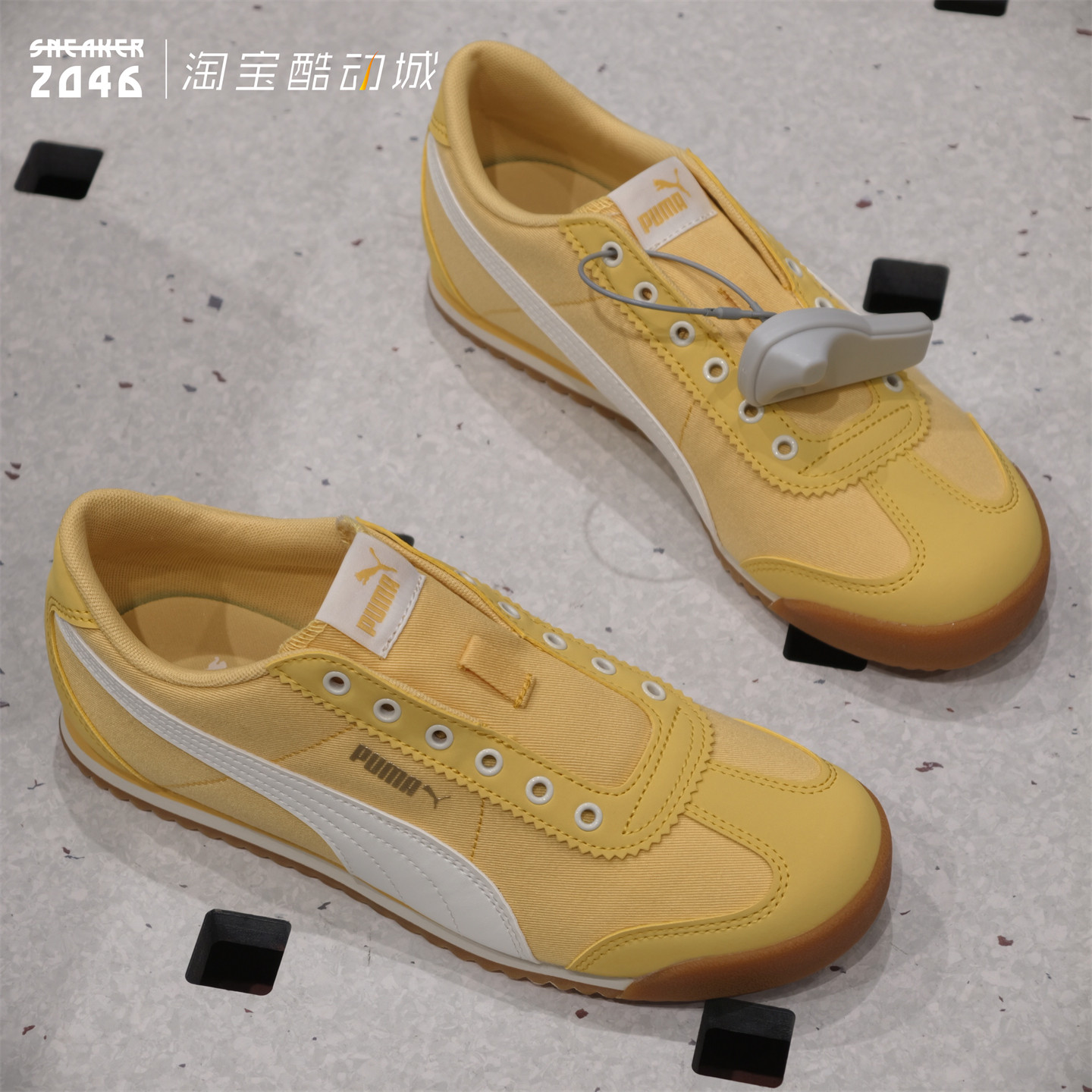 PUMA彪马 Turino春夏季男女款帆布一脚蹬无绳T头德训休闲鞋408704 - 实物图