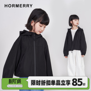 儿童短款 新款 冲锋衣夹克外套中大童连帽三防风衣 2026春季 赫米童装