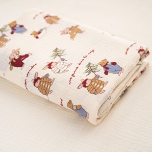 100%全棉双层纱A类面料居家床品手工睡衣专用布料不起球无甲醛