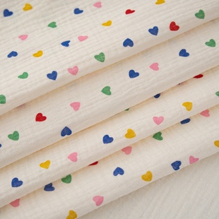 A 类母婴纯棉皱纱布料双层透气可水洗 婴儿毛巾被盖毯手工DIY布头