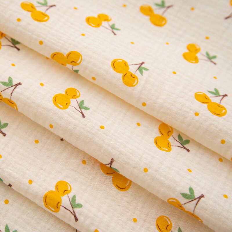 全棉双层皱纱布面料 四季通用可水洗 婴儿盖毯手工 DIY 纯棉布头