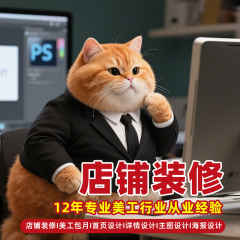 淘宝天猫网店铺首页装修美工包月宝贝主图详情页设计海报制作接单