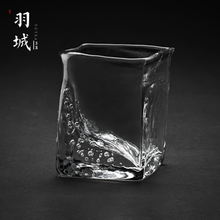 日式威士忌酒杯烈酒杯日本设计师荒木樱子 复古锤纹玻璃洋酒杯