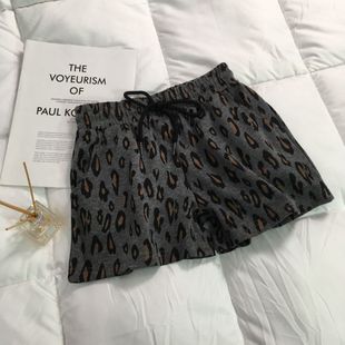 胖mm大码 外穿潮 300斤豹纹阔腿短裤 女夏高腰宽松显瘦休闲运动热裤