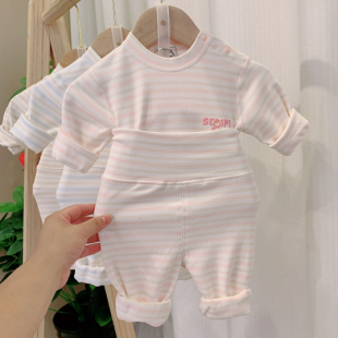 款 宝宝A类300g新生儿长袖 四季 248婴儿高腰护肚分体套装 秋衣裤