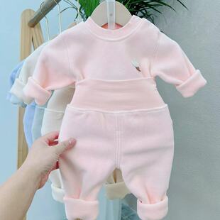 A类奥粒绒DEA86秋冬小宝宝高腰肩开内衣套装婴儿分体套装衣服