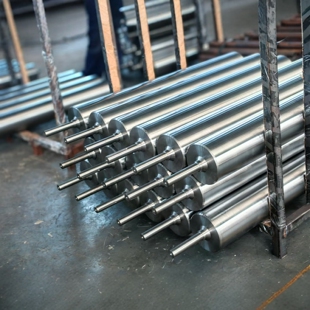 无动力镀锌托辊单双链轮滚筒输送机配件镀铬不锈钢传动辊包胶辊筒