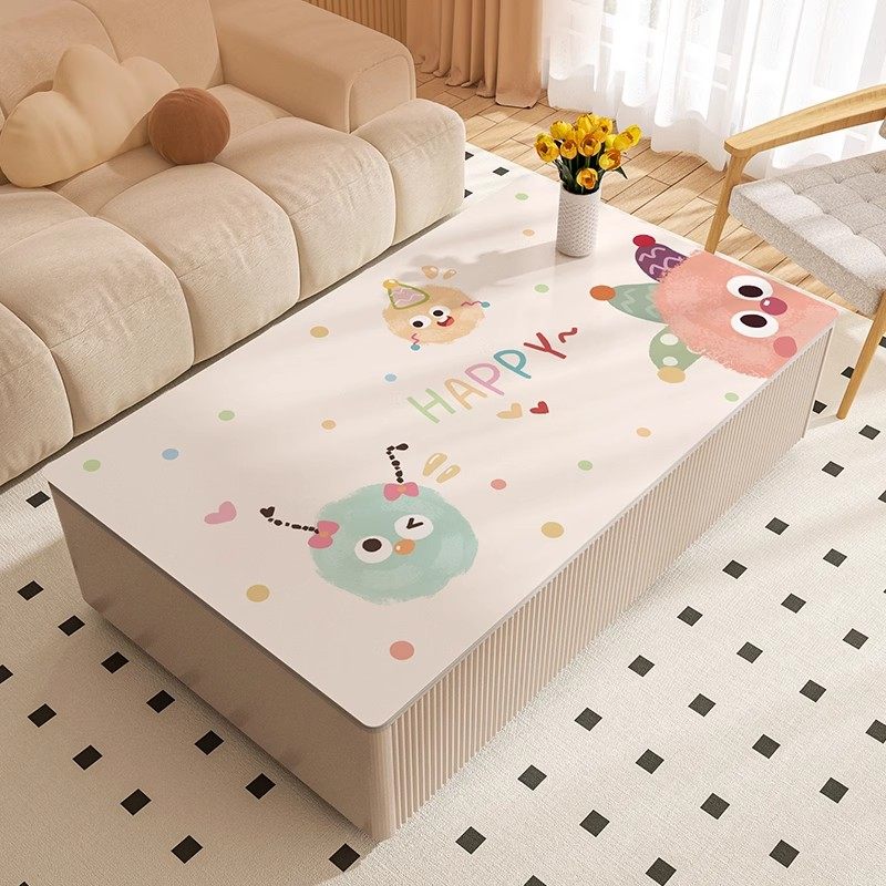 客厅茶几桌垫卡通餐桌布防水防油免洗轻奢高级感多巴胺茶几保护垫,居家布艺,桌布,淘宝优惠券,粉丝福利购,淘宝优惠卷