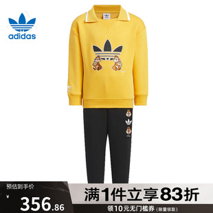 adidasOriginals阿迪達(dá)斯三葉草小童LKCDCREWSET長(zhǎng)袖 套服JC6809