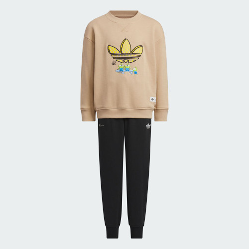 adidas阿迪达斯三叶草男小童运动休闲长袖套装KF7345