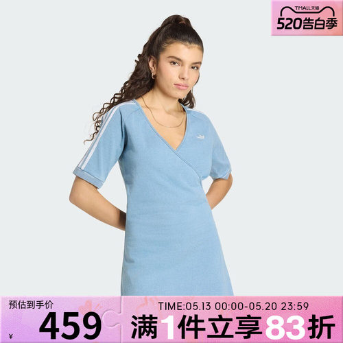 adidas阿迪达斯三叶草女子DENIM DRESS运动休闲连衣裙KZ5056