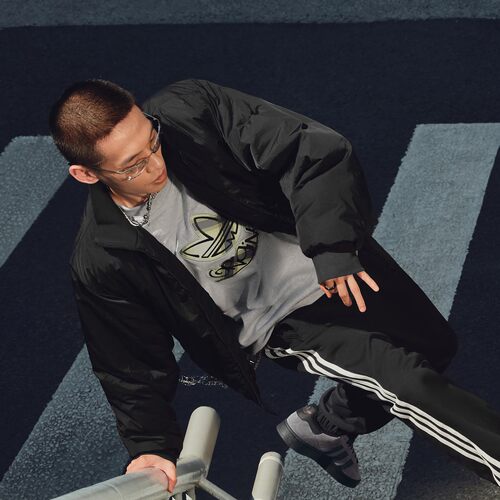 adidas阿迪达斯三叶草男子运动休闲立领棉服外套JX7783
