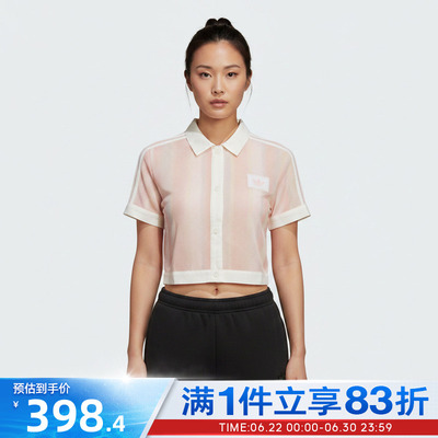 adidas阿迪达斯三叶草女子CROPPED POLO运动休闲短袖T恤KY8140