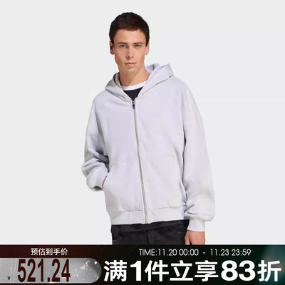 adidas阿迪达斯三叶草男子运动休闲连帽夹克外套JW1071