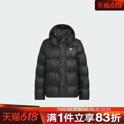 adidas阿迪达斯三叶草男大童运动休闲连帽羽绒服外套KH1795