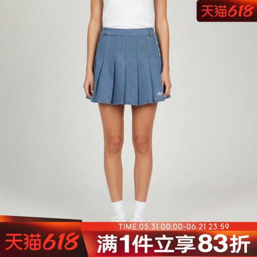 adidas阿迪达斯三叶草女子DENIM SKIRT运动休闲半身裙KD5523