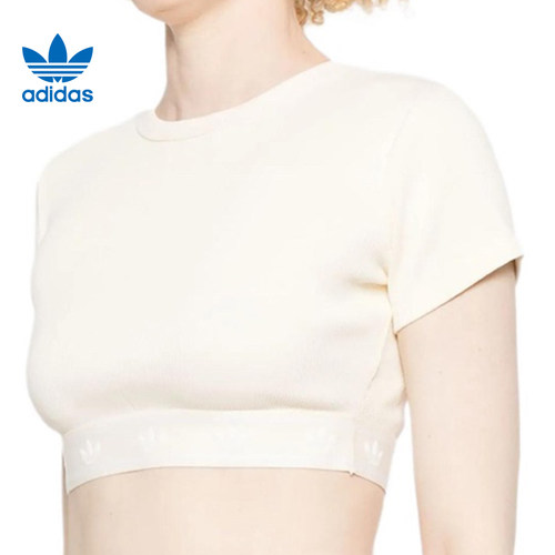 adidas阿迪达斯三叶草女子运动休闲短袖T恤JD0040