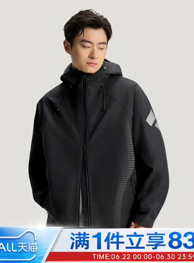 adidas阿迪达斯男子FOS运动休闲梭织连帽夹克外套KH0168