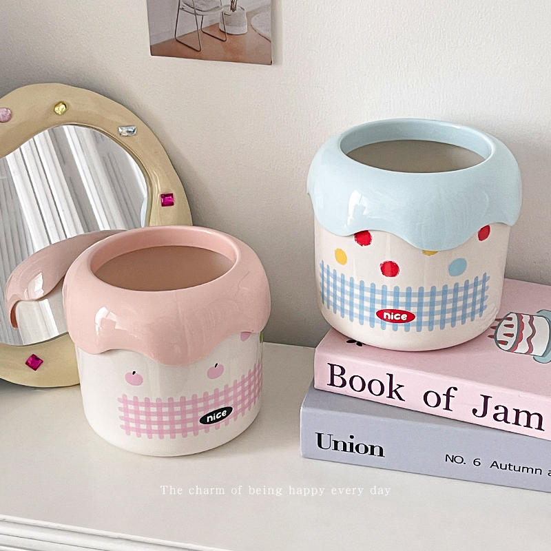 桌面垃圾桶可爱蛋糕办公室收纳
