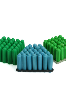 绿色尼龙涨塞胶粒膨胀螺丝塑料膨胀管螺钉胶塞自攻螺钉套装M6M8mm