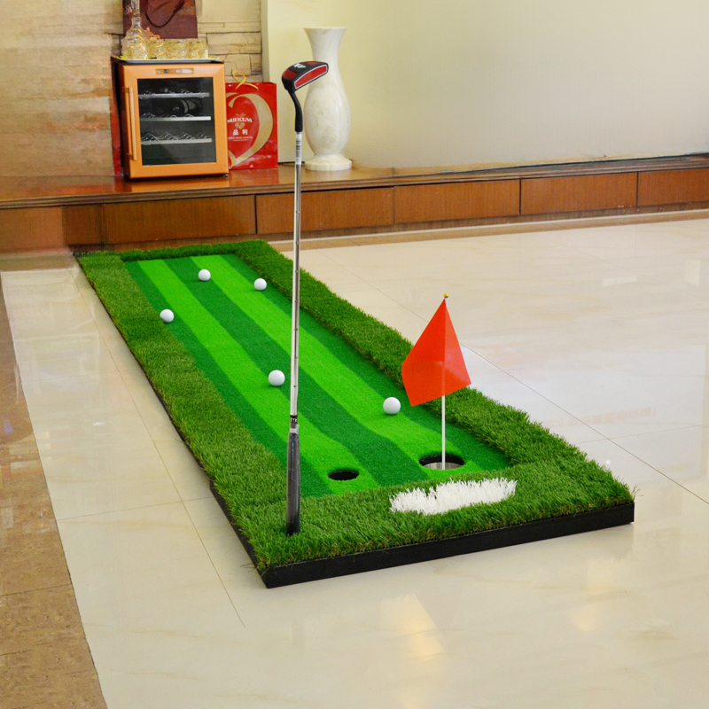 升级版！室内高尔夫球道 果岭推杆练习器套装 家庭/办公室练习毯