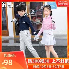高尔夫球服装 儿童长袖球服 亲子男女童POLO衫韩版秋冬季运动衣服图片
