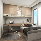 百得胜云彤系列榻榻米床儿童少年房小户型卧室衣柜书桌一体定制