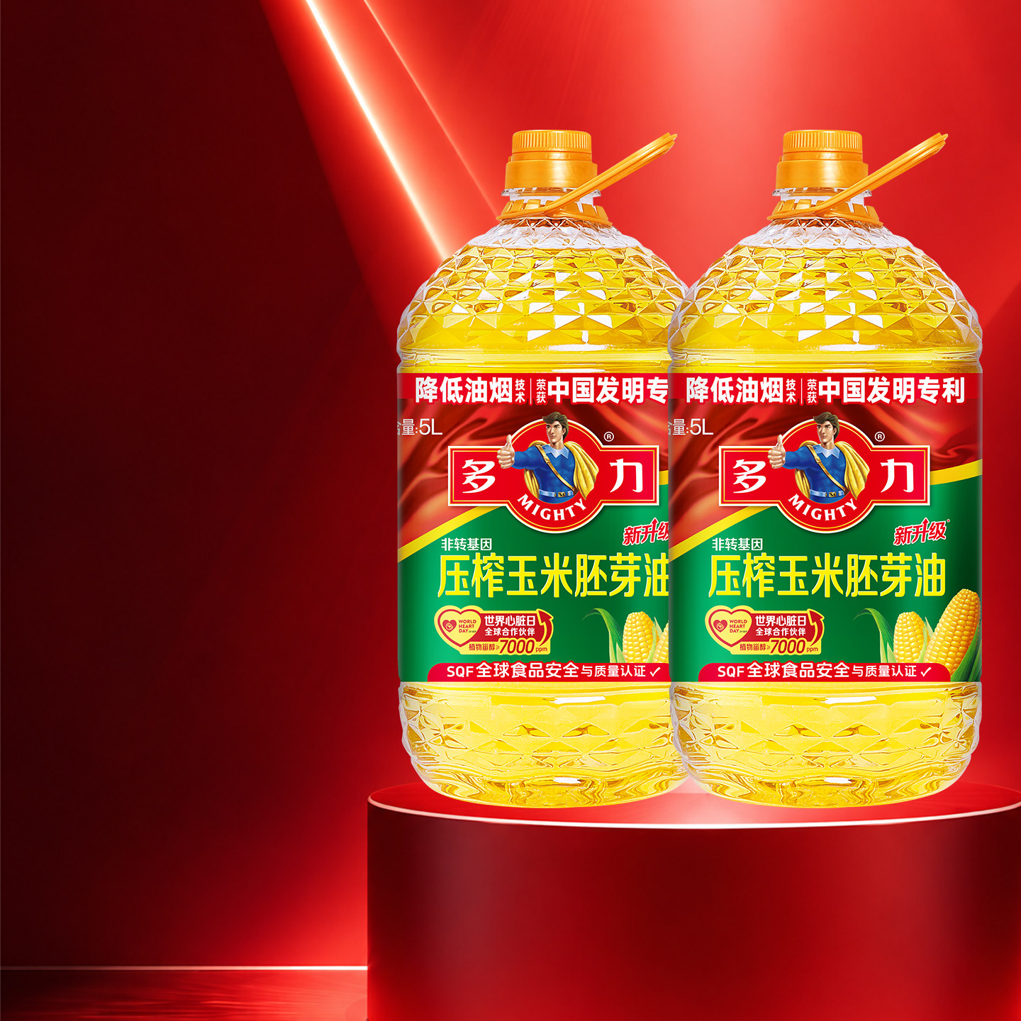 【官方旗舰店】多力压榨玉米胚芽油5L*2 非转基因 降低油烟专利