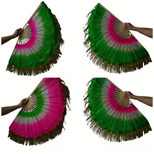 古风扇子金边扇子左右手舞蹈扇子广场舞金穗扇子儿童扇一尺金丝边