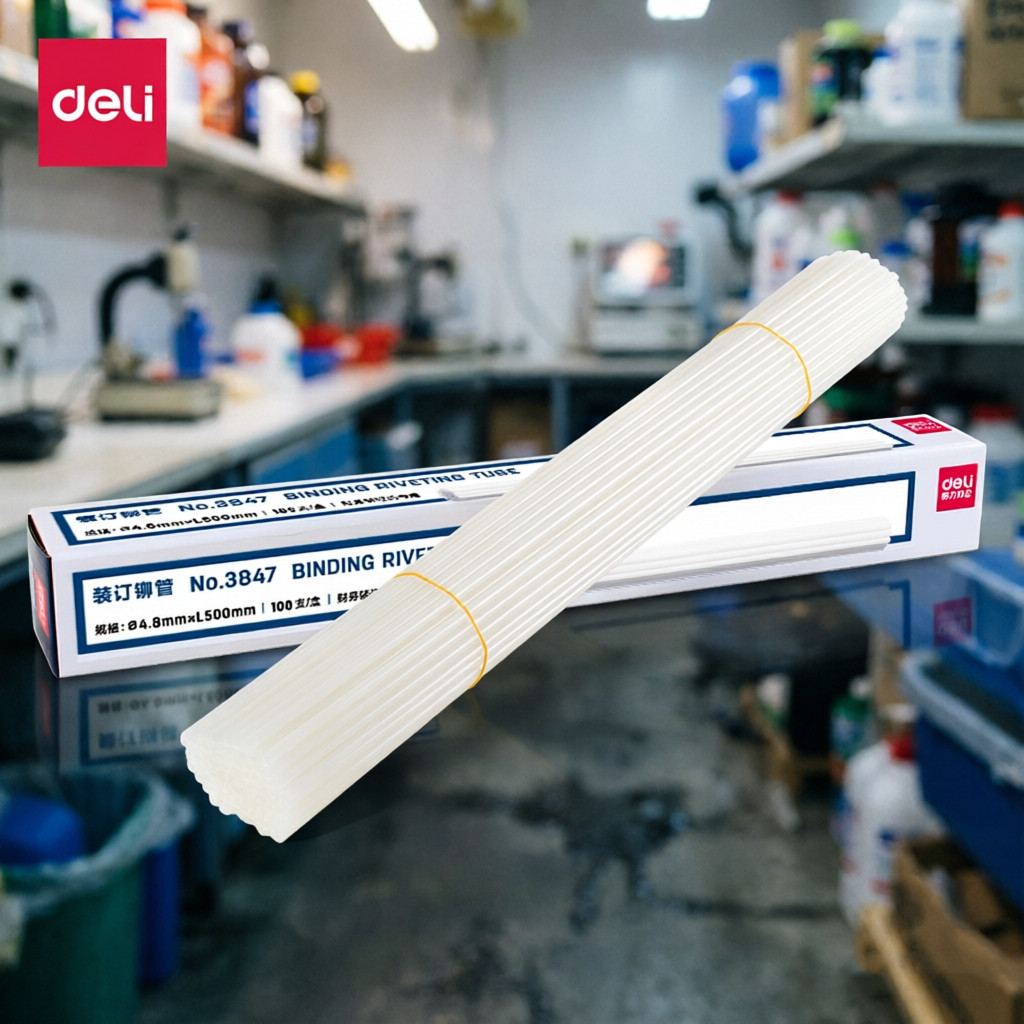 得力财务凭证装订机铆管热熔胶管铆钉尼龙管透明装订铆管透明装订铆管