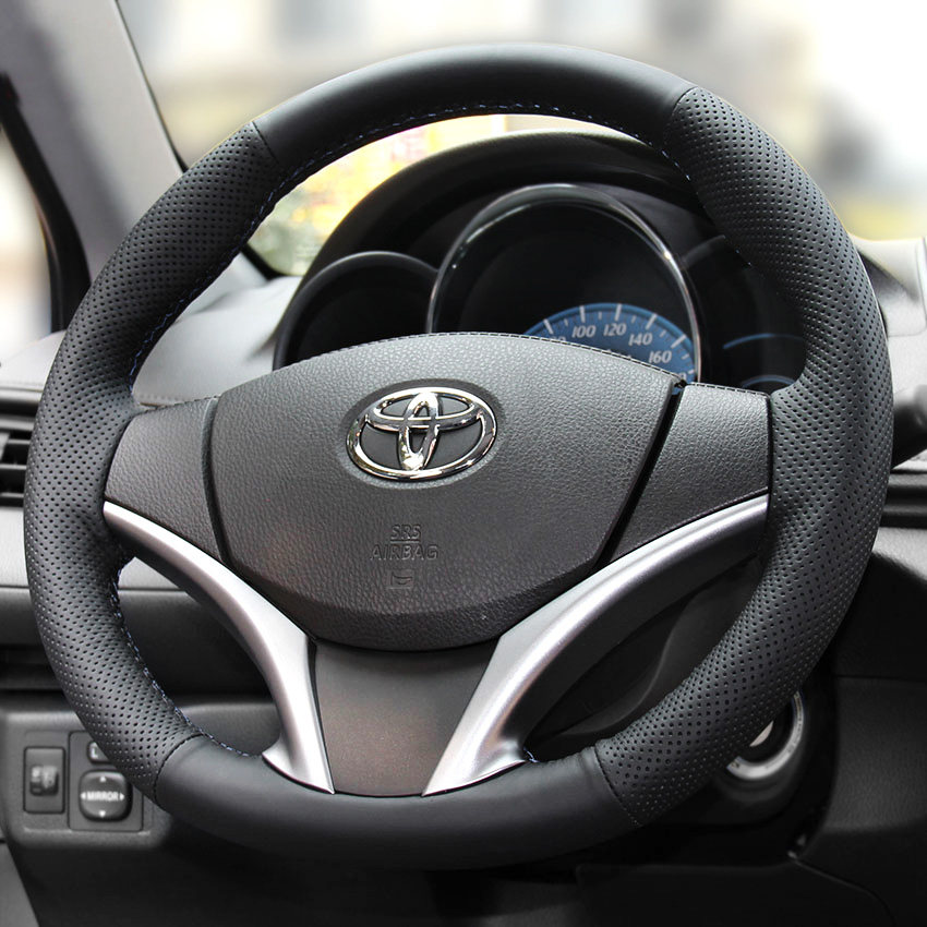 真皮手缝方向盘套适用于丰田14威驰/致炫/亚洲龙/雷凌/凯美瑞陆放