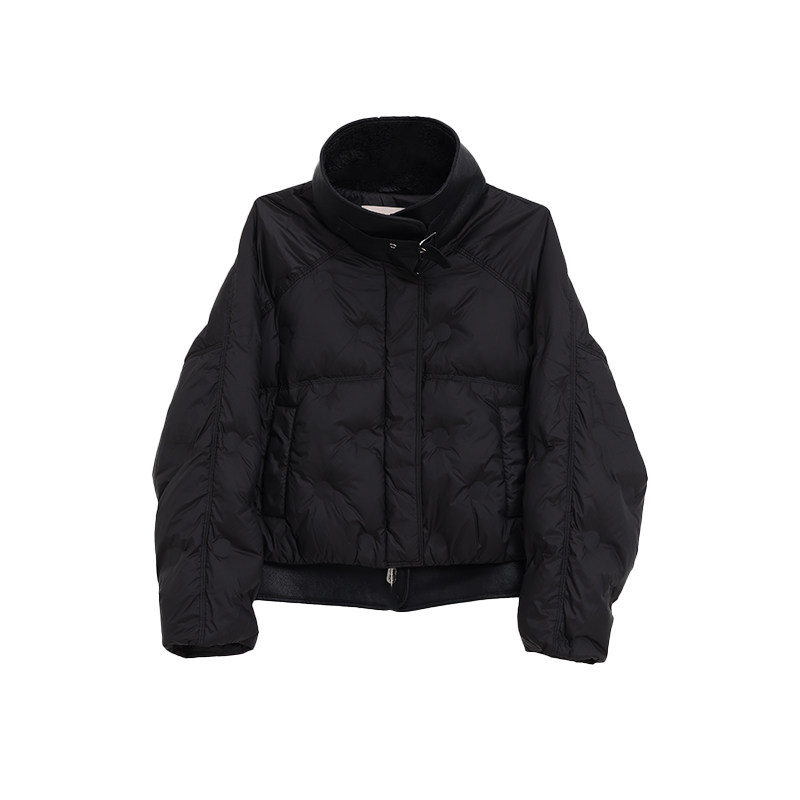 朵以2025冬季新款时尚百搭立领拼接保暖羽绒服39DD912027