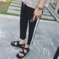 Black Straight-Leg Pants with White Trim (Not Featured Image)