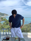 短袖 欧货丝光棉冰丝polo衫 男半拉领修身 翻领t恤凉感透气针织卫衣