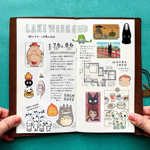 吉卜力宫崎骏可爱治愈系角色贴纸龙猫无脸男手帐日记本装 饰素材画