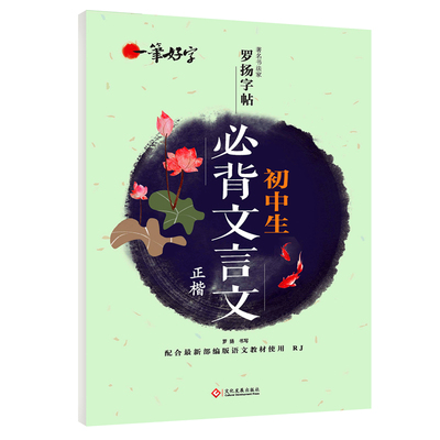 初中生必背文言文楷书钢笔字帖一笔好字学生同步正楷体临摹字帖透明蒙纸七八九年级学生速成钢硬笔临摹楷书字帖硬笔罗扬书法