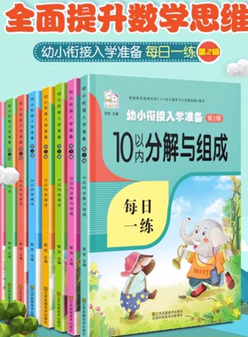 幼小衔接入学准备102050100以内加减法每日一练解决问题时间与人民币凑十法借十法分解与组成幼儿园大中小班课外书早教书江苏凤凰