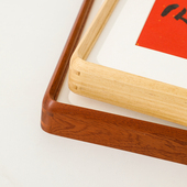 实木相框挂墙简约新中式 裱窄边 沙比利圆角榫卯长方形斗方字画框装