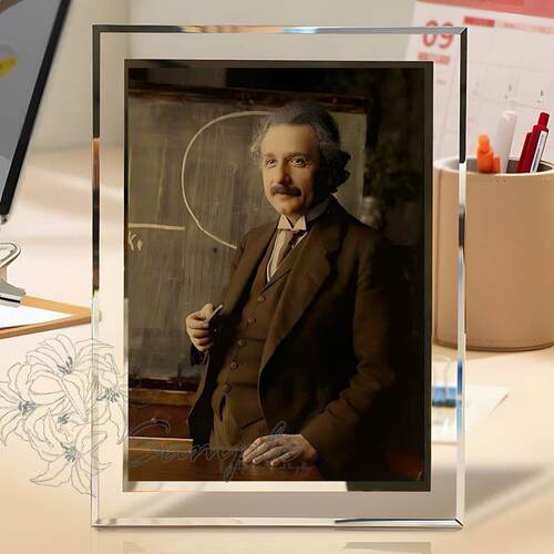 欧拉高斯冯诺依曼傅里叶画像世界数学家复古水晶玻璃相框装饰挂画