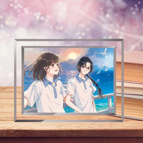 她的山她的海周边水晶相框游余池唐定制桌面摆台摆件玻璃立牌吧唧