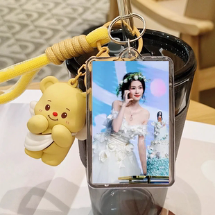 白鹿亚克力钥匙扣小奶熊定制双面学生礼物书包挂件配饰粉丝周边