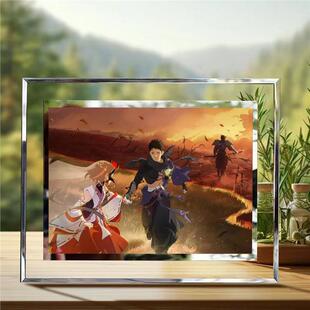 火影忍者漂泊带土和琳周边水晶玻璃相框桌面摆件定制照片毕业礼物