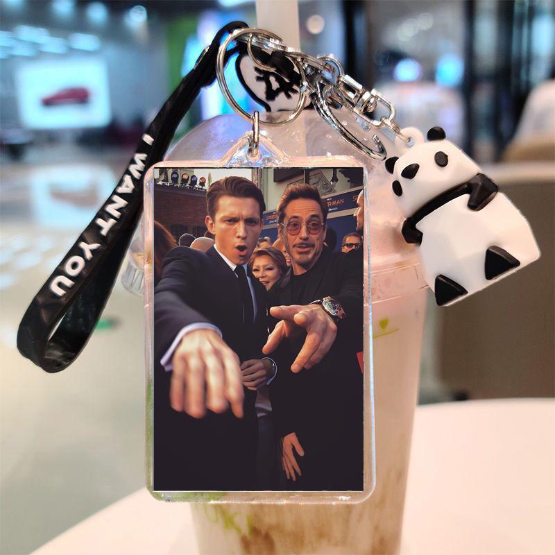 漫威钢铁侠钥匙扣亚克力双面应援周边应援挂件饰书包DIY生日礼物