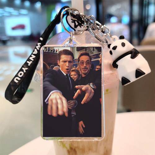 漫威钢铁侠钥匙扣亚克力双面应援周边应援挂件饰书包DIY生日礼物