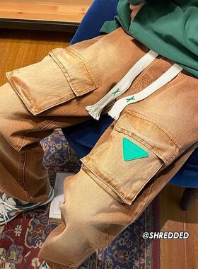 BENTIDEA 港风潮男秋季新款2022牛仔裤嘻哈潮高街潮流痞帅长裤